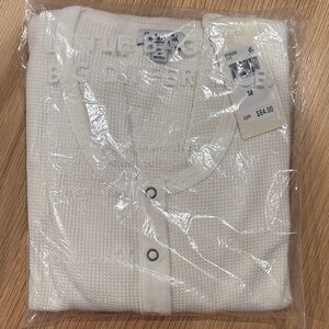 Splendid Long Sleeve White Waffle Top